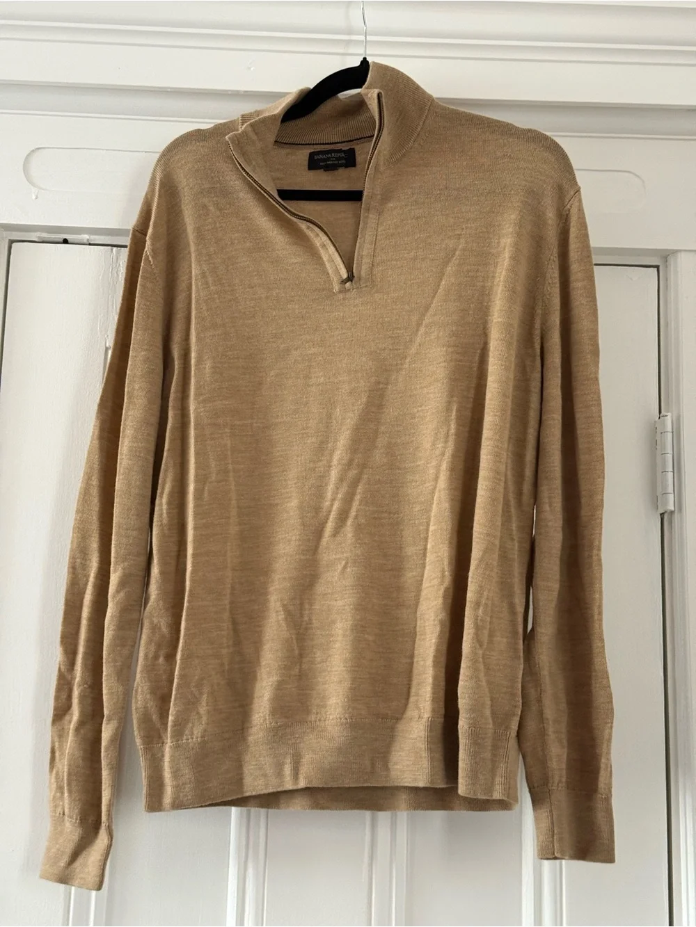 Banana Republic Sweater Mens Large 100% Merino Wool 1/4 Zip